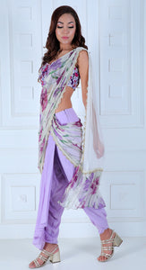 Dhoti-Saree with Hand-painted Palla - Saaj By Ankita