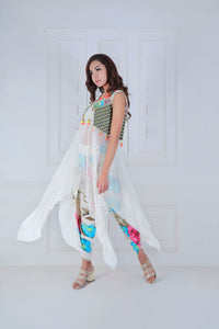 Embroidered Shrug with Uneven hem kurta an Dhoti pants - Saaj By Ankita