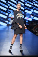 Load image into Gallery viewer, Dragonfly Embroidered A-Line Shift Dress - Saaj By Ankita
