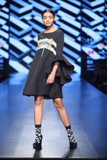 Load image into Gallery viewer, Dragonfly Embroidered A-Line Shift Dress - Saaj By Ankita
