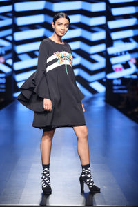 Dragonfly Embroidered A-Line Shift Dress - Saaj By Ankita