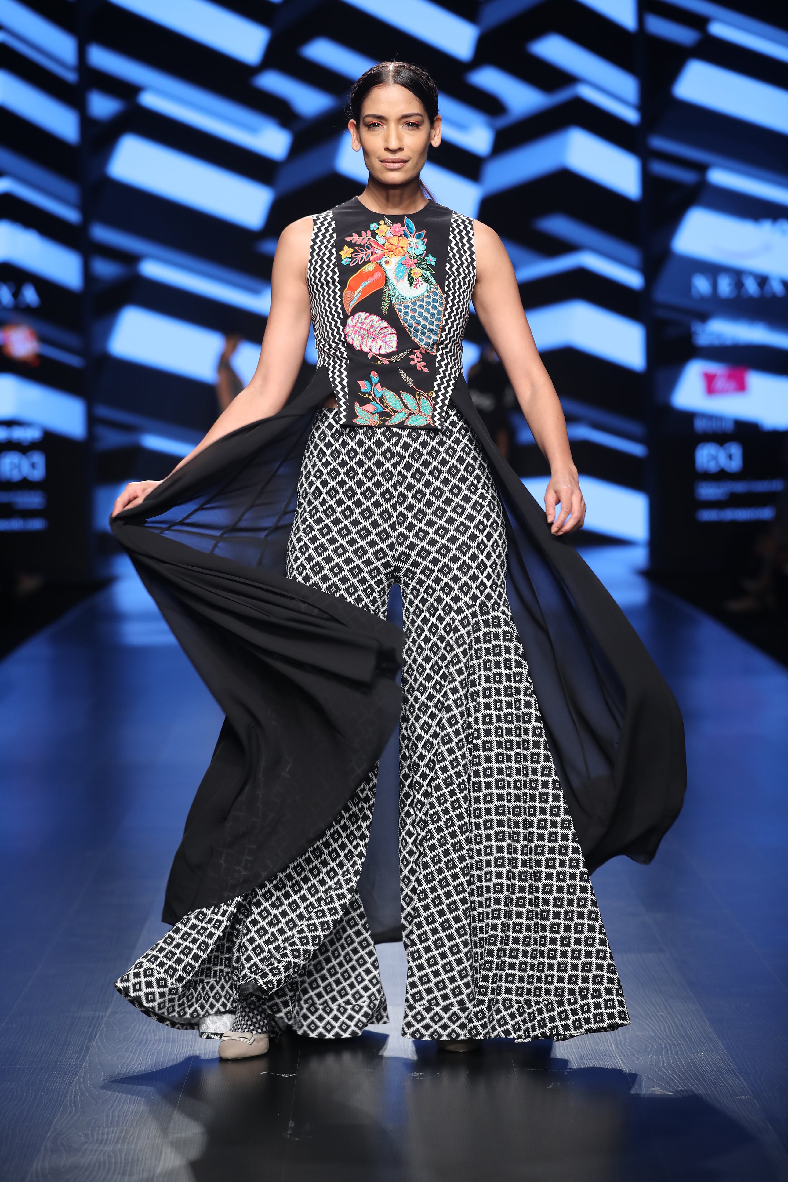 Chevron Printed Flair Pants - Saaj By Ankita