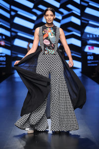 Chevron Printed Flair Pants - Saaj By Ankita