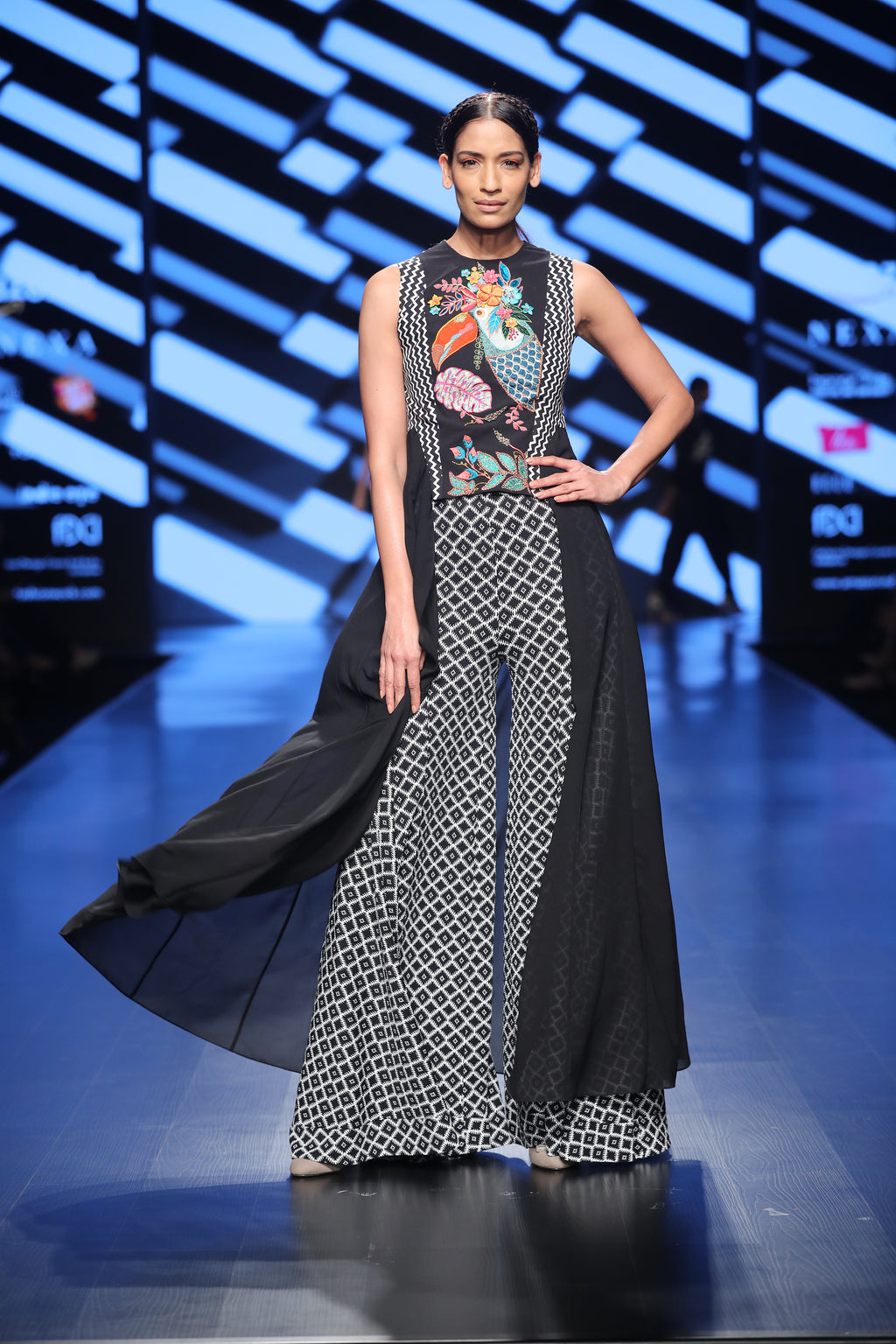 Chevron Printed Flair Pants - Saaj By Ankita