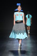 Load image into Gallery viewer, Eclectic Chevron Printed Flared Skirt - Saaj By Ankita
