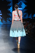 Load image into Gallery viewer, Eclectic Chevron Printed Flared Skirt - Saaj By Ankita
