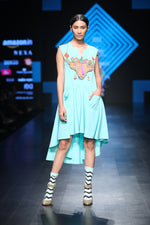 Load image into Gallery viewer, Funky Yak Embroidered on A-Line Shift Dress - Saaj By Ankita
