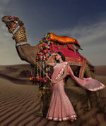 Load image into Gallery viewer, Lehenga-Saree in Neon Polka Printed Chiffon - Saaj By Ankita
