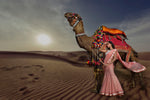 Load image into Gallery viewer, Lehenga-Saree in Neon Polka Printed Chiffon - Saaj By Ankita

