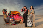 Load image into Gallery viewer, Lehnga-Saree Print on Print Style With Embroidered Border - Saaj By Ankita

