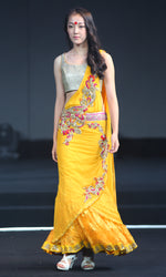 Load image into Gallery viewer, Pre-Draped Yellow Saree - Saaj By Ankita
