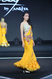 Pre-Draped Yellow Saree - Saaj By Ankita