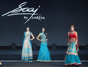 Double Layer Silk Lehenga - Saaj By Ankita