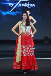 Long Anarkali with Drape Skirt - Saaj By Ankita