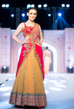 Load image into Gallery viewer, Apricot Peach Lehenga Saree - Saaj By Ankita
