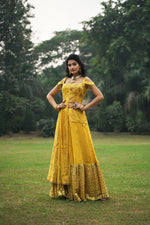 Load image into Gallery viewer, Kalidaar side-fall Choli with Tiering Lehenga - Saaj By Ankita

