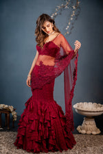 Load image into Gallery viewer, Ruby Lehenga Saree

