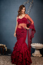 Load image into Gallery viewer, Ruby Lehenga Saree
