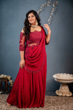 Load image into Gallery viewer, Ruby Anarkali-Saree
