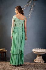 Load image into Gallery viewer, One Sleeve Saree Gown
