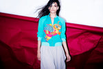 Load image into Gallery viewer, Georgette bomber jacket multi-color beaded elephant motif embroidery - Saaj By Ankita
