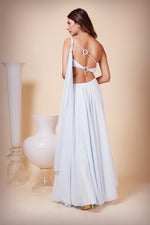 Load image into Gallery viewer, Powder Blue One-Shoulder Gown
