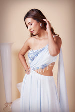 Load image into Gallery viewer, Powder Blue One-Shoulder Gown
