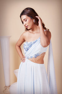 Powder Blue One-Shoulder Gown