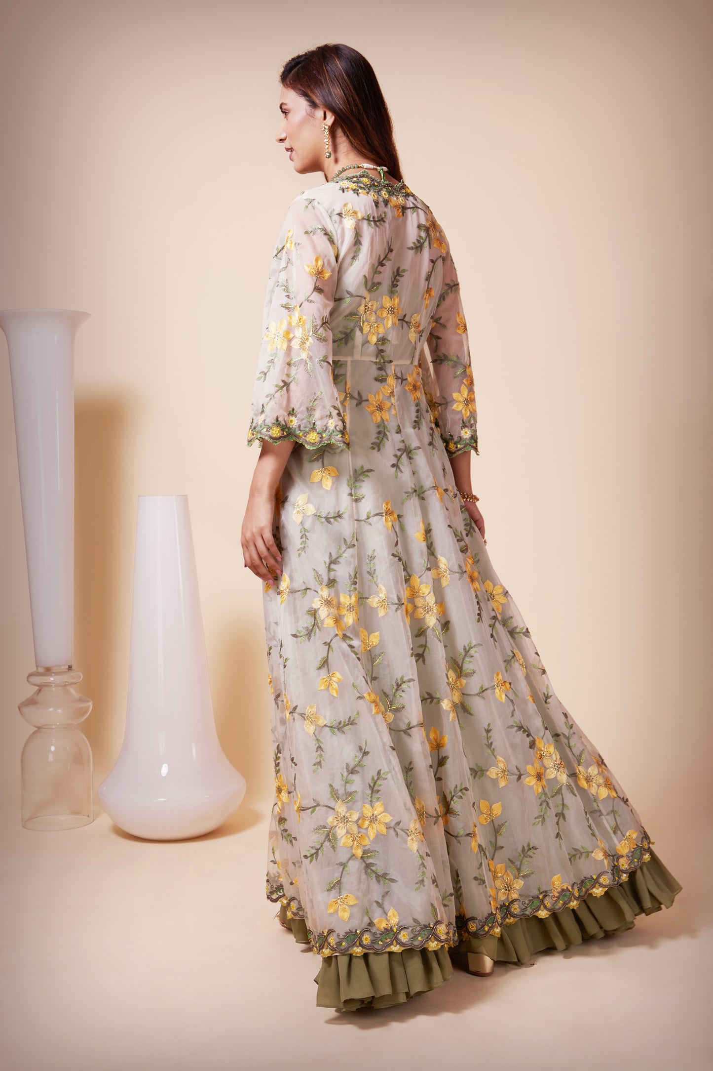 Organza Jacket with Jumpsuit