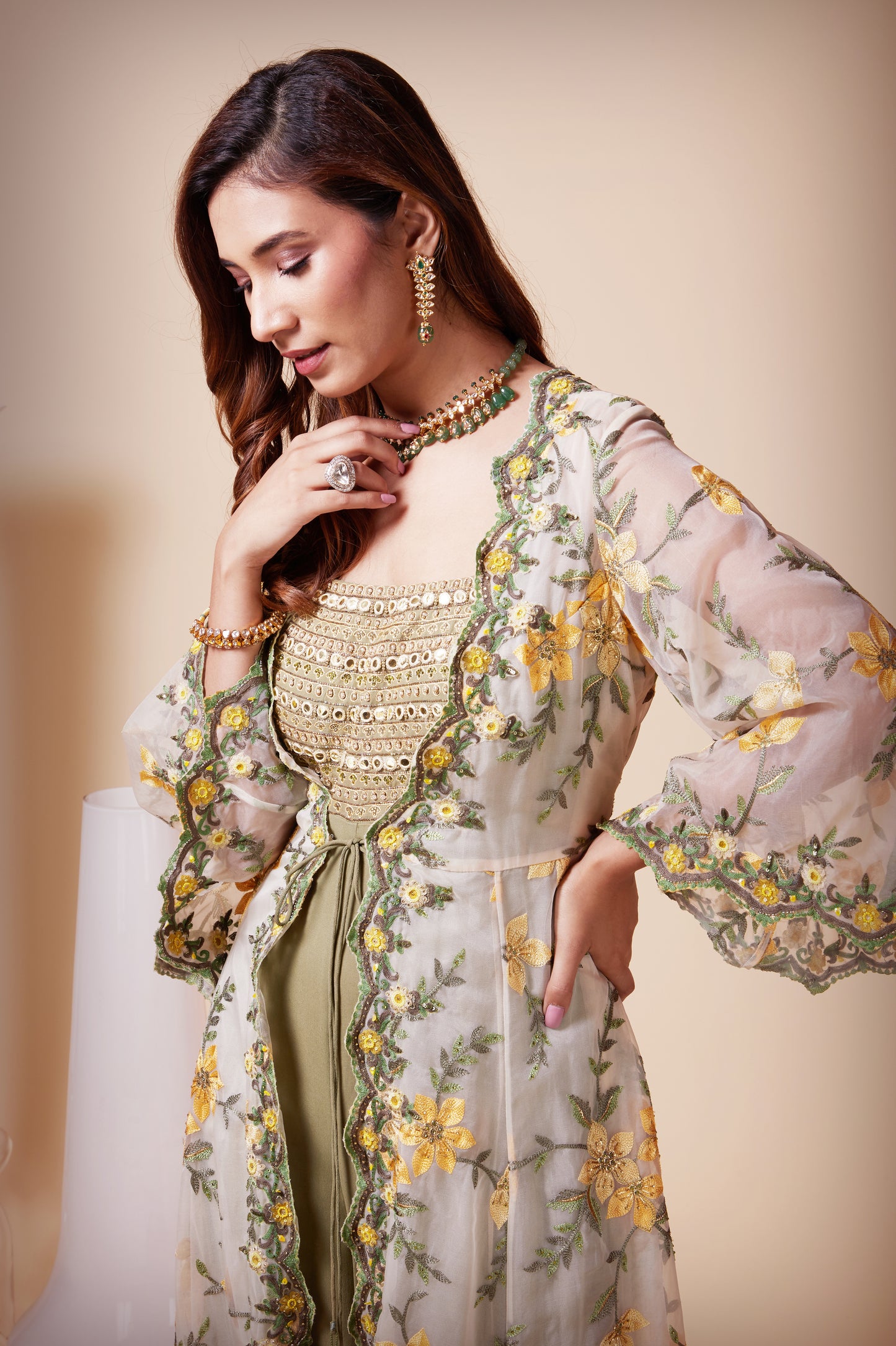 Organza Jacket with Jumpsuit