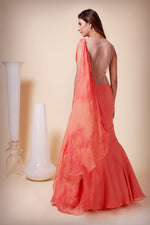 Load image into Gallery viewer, Mermaid Style Saree Gown with Tie-Dye Chiffon Drape
