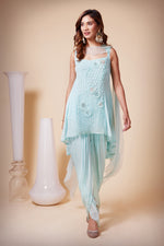 Load image into Gallery viewer, High &amp; Low Flair Shirt with Dhoti Pants
