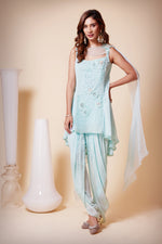 Load image into Gallery viewer, High &amp; Low Flair Shirt with Dhoti Pants
