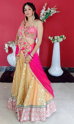 Load image into Gallery viewer, Apricot Peach Lehenga Saree - Saaj By Ankita
