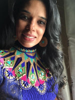 Load image into Gallery viewer, Blue Kaleidoscope Collar - Saaj By Ankita
