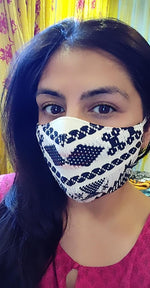 Load image into Gallery viewer, Black &amp; White Weave Mask - set of 3 - Saaj By Ankita
